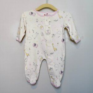 Magnetic Me Newborn Baby Girl Animal Print Footed Sleeper